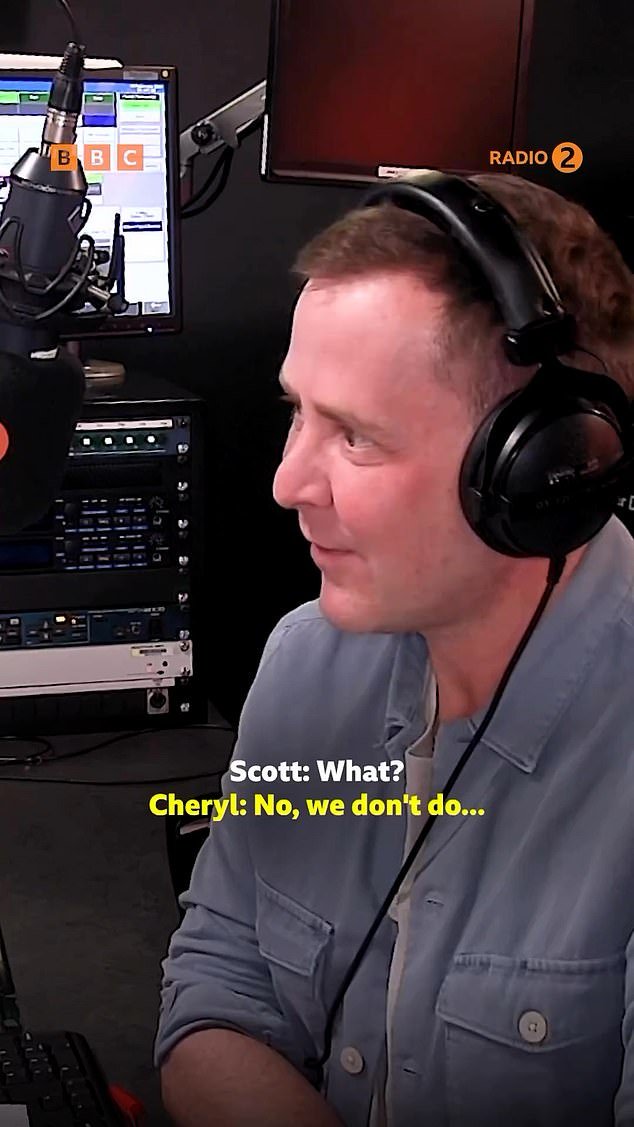 Scott hilariously told listeners: 'Join us because there's a little difference of opinion with Girls Aloud in between whether they should do covers or just the hits'