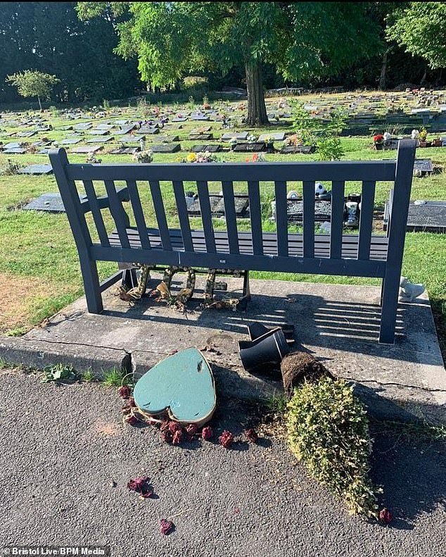 Visitors were 'crying and distraught' over the destroyed cemetery this weekend