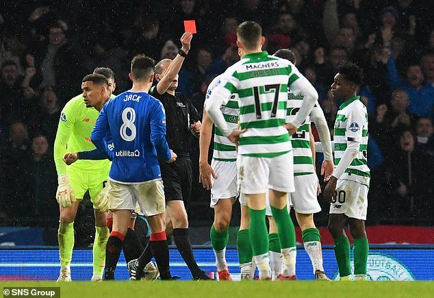 Frimpong saw red for Celtic against Rangers in the 2019/20 Scottish League Cup final