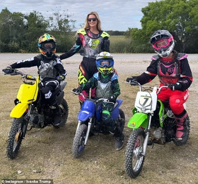 Former first daughter Ivanka showed her wild side after a weekend of motocross fun in Miami