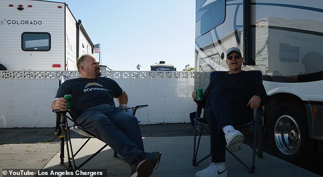 Chargers offensive coordinator Greg Roman (left) also lives in the same RV park