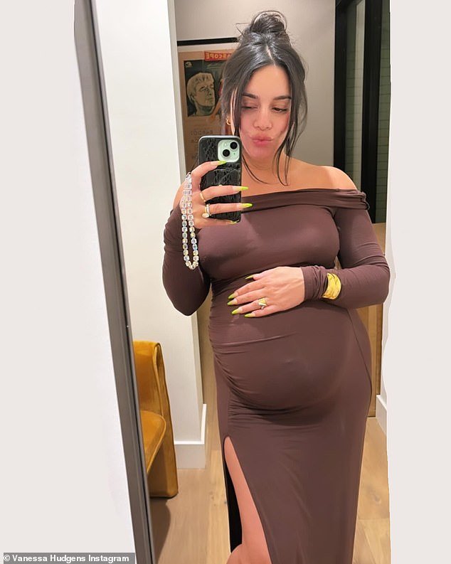 The post was shared just a few days after she showed off her growing baby bump in a photo shared to her Instagram account, where she wore a brown dress.