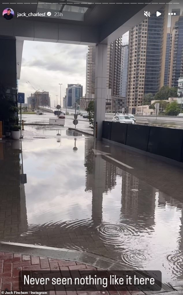 Jack also shared a photo of the Dubai floods on social media as he admitted he had 'never seen anything like it' (sic)
