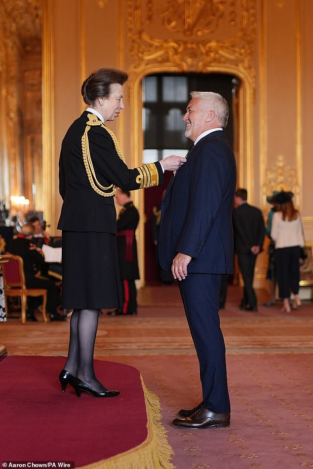 Paul, who received his honor from the Princess Royal, said he would love the Prince and Princess of Wales to appear in the show (pictured with Princess Anne)