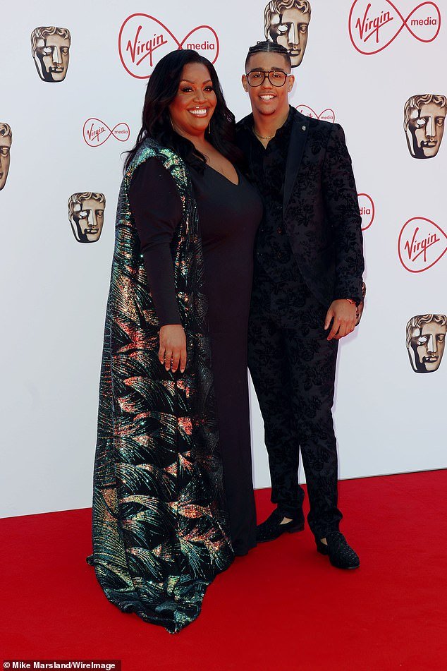 Alison and her son, Aiden, at the 2022 Virgin Media British Academy Television Awards