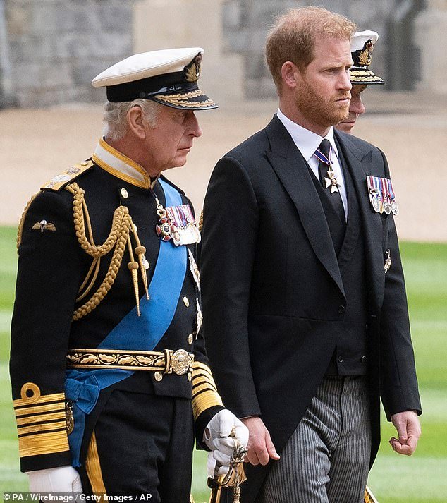 Harry with Charles in Windsor around the time of the Queen's funeral
