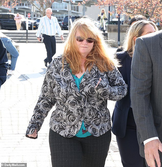 His ex-wife Asa Ellerup (pictured) was also spotted pulling up to the Long Island courthouse in a black Mercedes