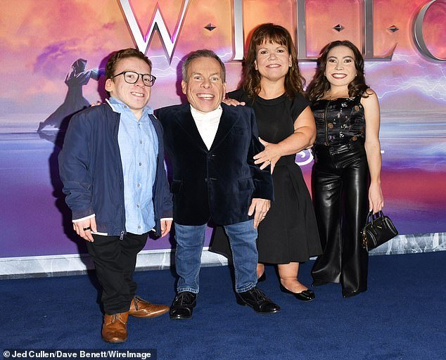 Warwick with his wife Samantha and children Harrison and Annabelle at the screening of Disney+ series Willow