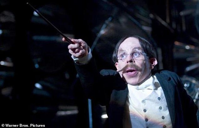 Warwick Davis as Filius Flitwick in Harry Potter.  He portrayed the charms professor in all the Harry Potter films