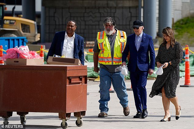 Biden delivered the sandwiches to construction workers in Pittsburgh