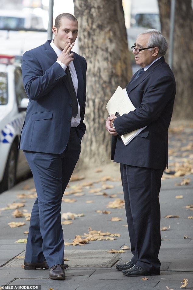 Lorenzo 'Lozzy' ​​Schiavello (left) at court during a 2015 appearance. He would be jailed two years later for violating a 'get out of jail free' order