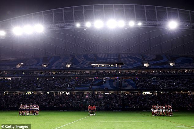 The Roosters and Melbourne Storm observed a minute's silence on Thursday evening