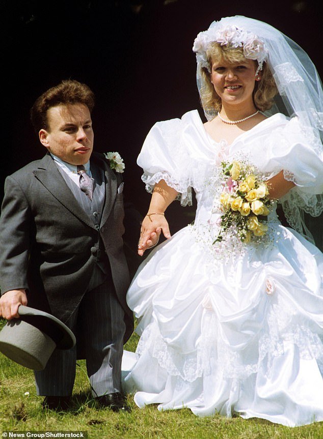 Warwick and Samantha Davis pictured at their wedding in Yaxley, Cambridgeshire, in 1991