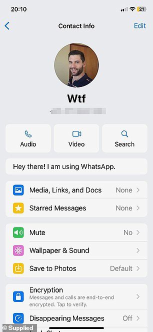 Ms. Rodriguez was so disturbed by the encounter that she saved his number as “Wtf” on her personal device (pictured) and ran it through a database, which raised no red flags.