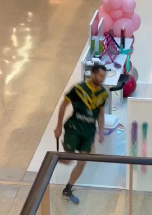 Joel Cauchi is pictured during the rampage at Westfield Bondi Junction