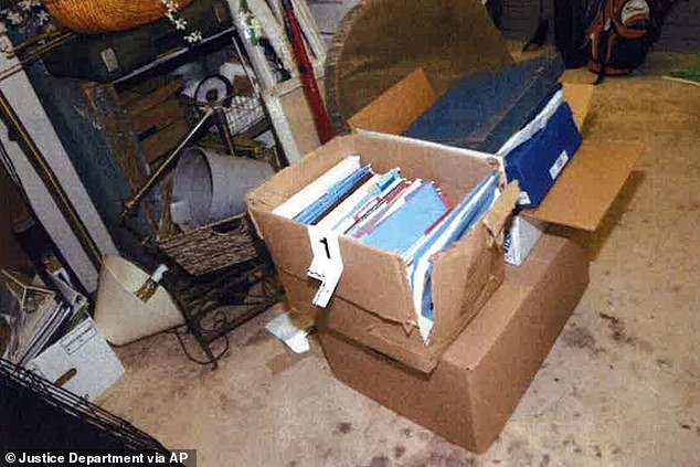 This image shows a damaged box in which classified documents were found in President Joe Biden's garage