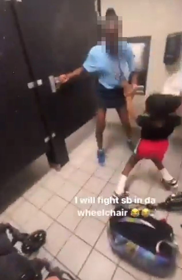 She tries to fight back again, but is pushed against the wall as the attacker and the filming girl laugh hysterically