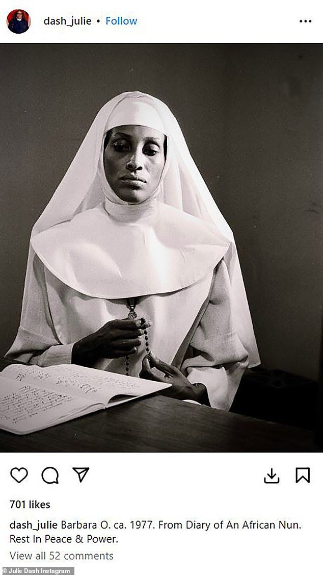 Daughters of the Dust writer-director Julie Dash posted to Instagram on Wednesday an image of Jones in costume from Diary of an African Nun