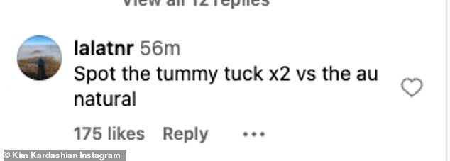 “Find the tummy tuck X2 versus the au natural,” another commenter added