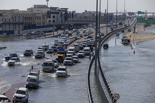 Scores of vehicles have been abandoned by their owners as they fled amid the horrific floods