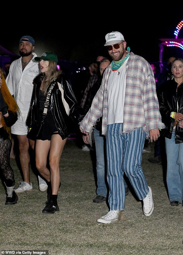 The Alchemy: Sporting metaphors abound suggest a song inspired by the singer's current boyfriend, American football star Travis Kelce.  Pictured this week at Coachella