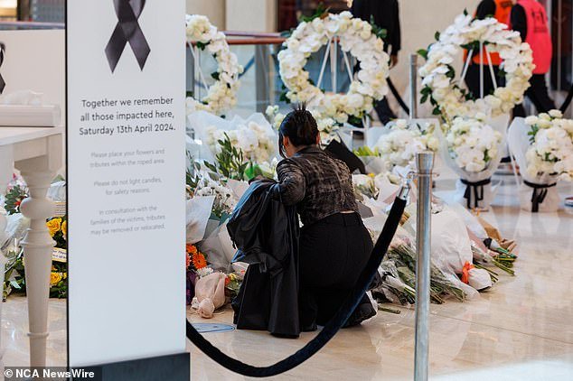 Mourners were welcomed back to Westfield Bondi Junction to mourn on Thursday, before all shops officially reopened on Friday