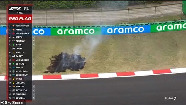 Training at the Chinese GP had to be stopped on Friday morning after a fire broke out on the circuit
