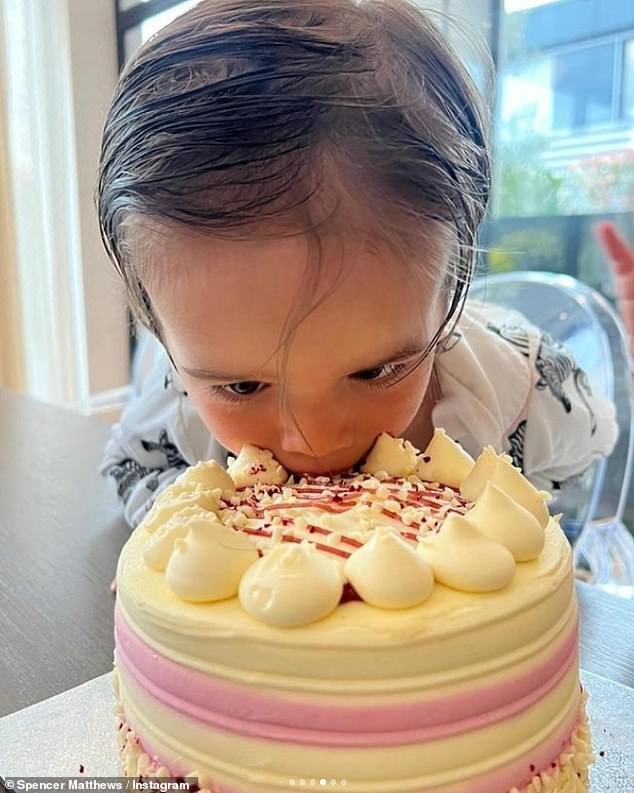 Spencer took to his own Instagram page to share a photo of Otto taking a bite straight out of his cake