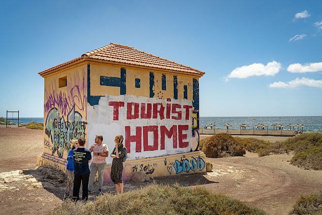 Graffiti has popped up all over the archipelago telling tourists not to visit
