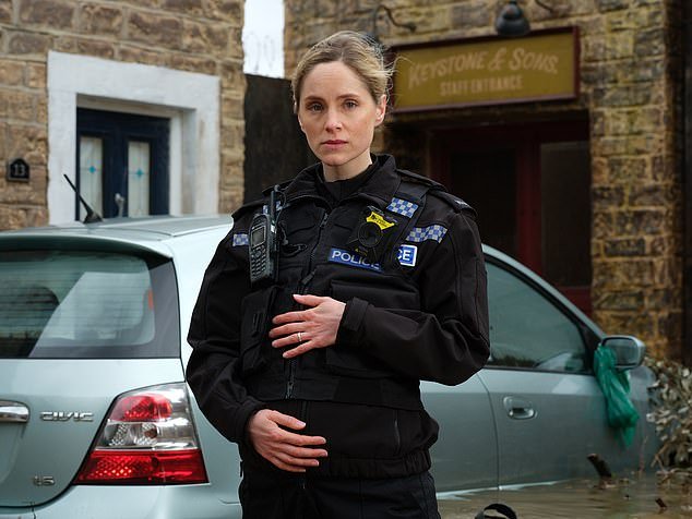 Sophie played heavily pregnant PC Joanna Marshall in her thriller After The Flood, which aired in January, joking during an appearance on The One Show: 'I'm pregnant in real life now.  So this is starting to feel like the longest pregnancy a human woman has ever endured.