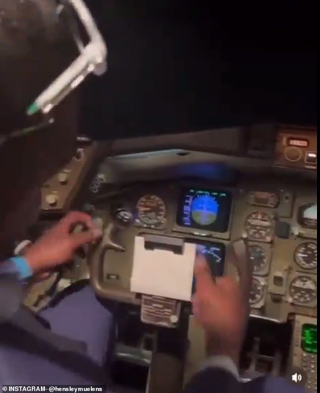 Muelens joked in the video that he would land the plane while sitting in the cockpit