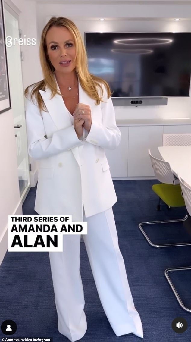 Informing fans of her weekend plans, Amanda continued: 'I'm flying to Spain tomorrow with Alan Carr, we're starting the third series of Amanda and Alan and we're in Spain as I said