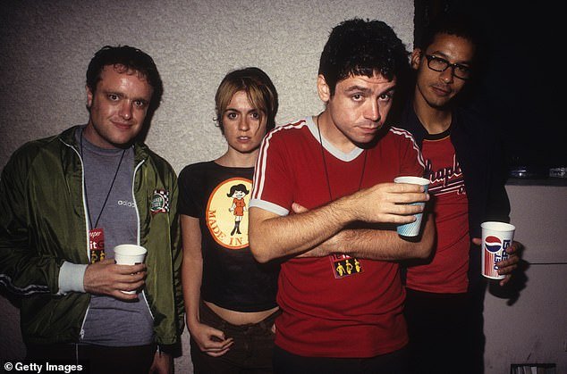 The group's songs included Nice Guy Eddie and The It Girl and were featured on the soundtrack of the iconic film Trainspotting (LR Andy Maclure, Louise, Jon Stewart, Diid Osmanand)