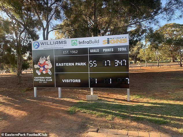 The scoreboard says it all, the visitors were put under heavy fire by Eastern Park and could only score one goal in response