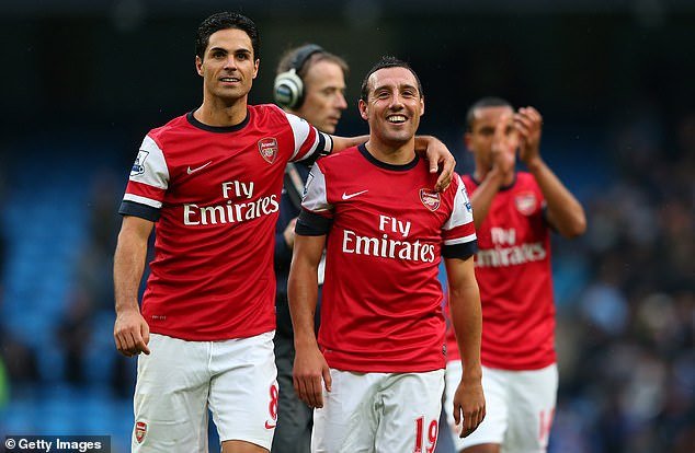 Cazorla spoke about his previous time working with Mikel Arteta (left, in 2012) and how the Arsenal manager stopped the television to analyze matches with him