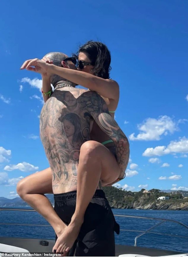 Scott's lackluster performance in February raised concerns about his ex Kourtney Kardashian, who is now married to Travis Barker (pictured)