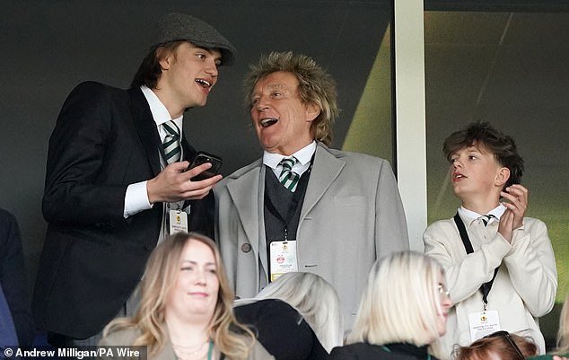 The music legend, 79, appeared in good spirits as he and his sons watched from the stands as his beloved Celtic took on Aberdeen in the Scottish Cup.