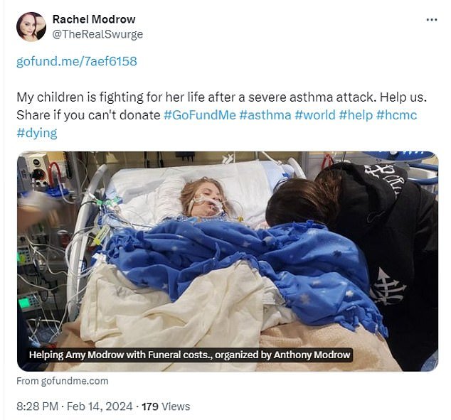 As she lay dying in the hospital, her parents documented her condition on social media and begged for donations, raising more than $10,000 online