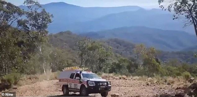 Police and emergency vehicles (pictured) have encountered rough and rugged terrain during the search and rescue operations so far