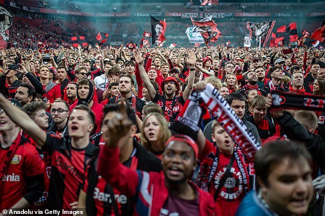 There were extraordinary scenes of celebration after Leverkusen won a first Bundesliga title