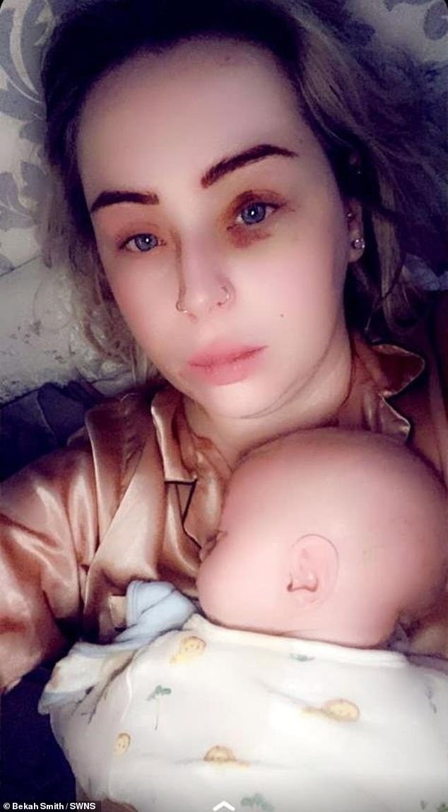 Bekah Smith, pictured with her baby, has spoken out about the abuse she suffered