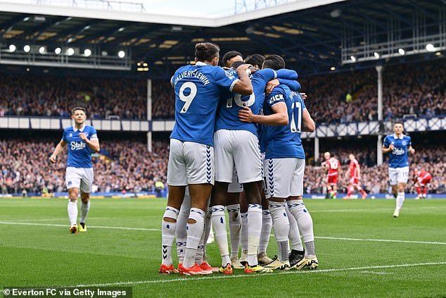 1713710750 877 Everton 2 0 Nottingham Forest Toffees respond to Sean Dyches empassioned