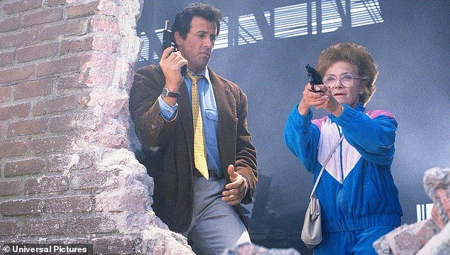 In 1991, the Austrian-born 76-year-old even managed to trick the 77-year-old native New Yorker (L) into starring in the dreadful buddy-cop action comedy Stop!  Of My Mom Will Shoot, with Golden Girls scene stealer Estelle Getty (R)