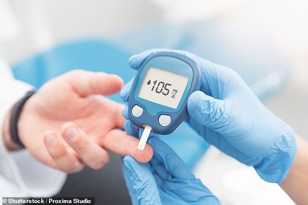 A doctor checking blood sugar levels (stock image).  Over time, high blood sugar levels can damage blood vessels and nerves, including those in the feet.  The lack of sensation means that patients may develop small abrasions that they do not notice