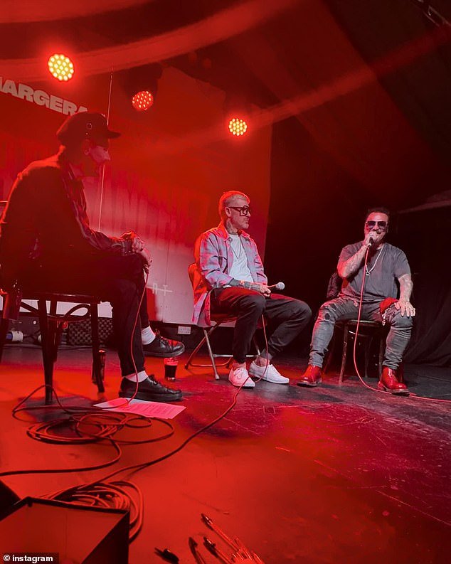 Bam shared a photo of himself sitting next to Mathew Pritchard on a stage in Dublin
