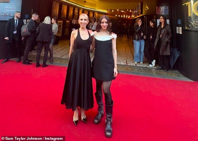 Taylor-Johnson also shared a photo from the red carpet with her actress daughter Angelica Jopling
