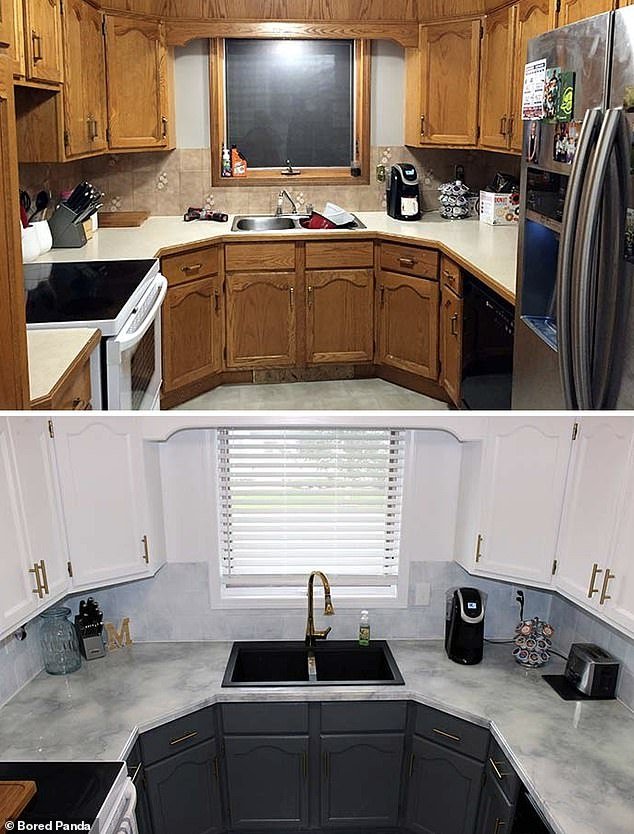 This person from the US decided to do a budget-friendly makeover to his kitchen because it's only temporary and it just goes to show how much of a difference paint can make