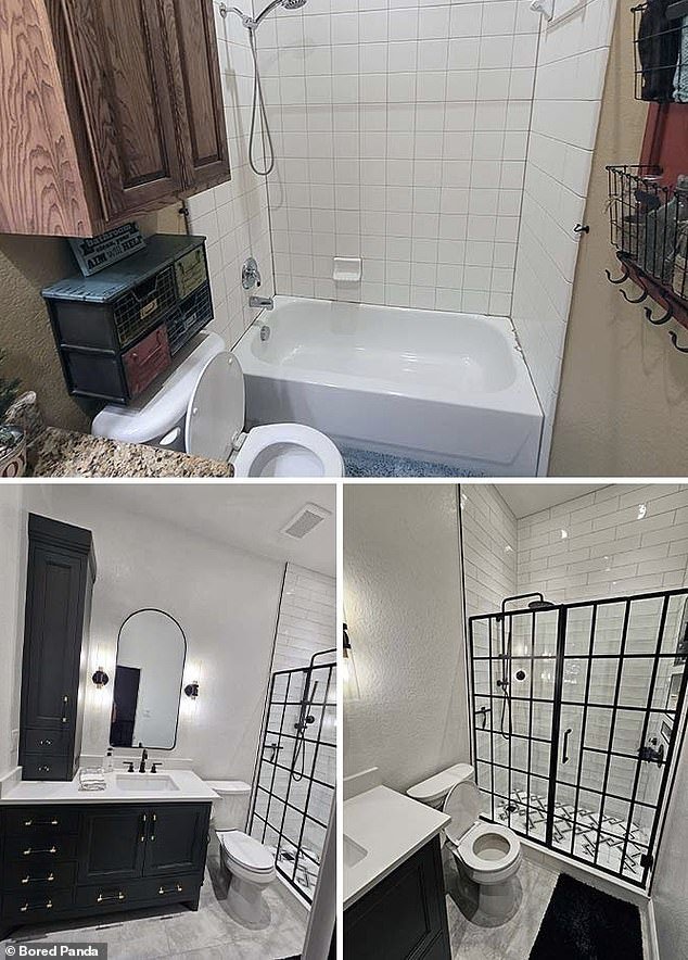 Meanwhile, this incredible bathroom renovation had made the space look like a completely different room