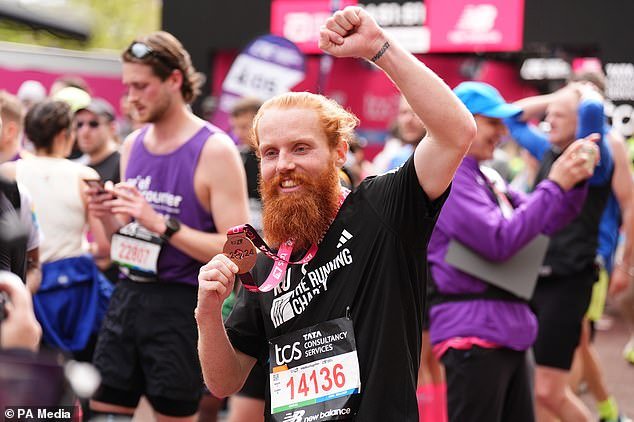 Russ Cook, who had run the length of Africa on April 7, ran in support of the Running Charity