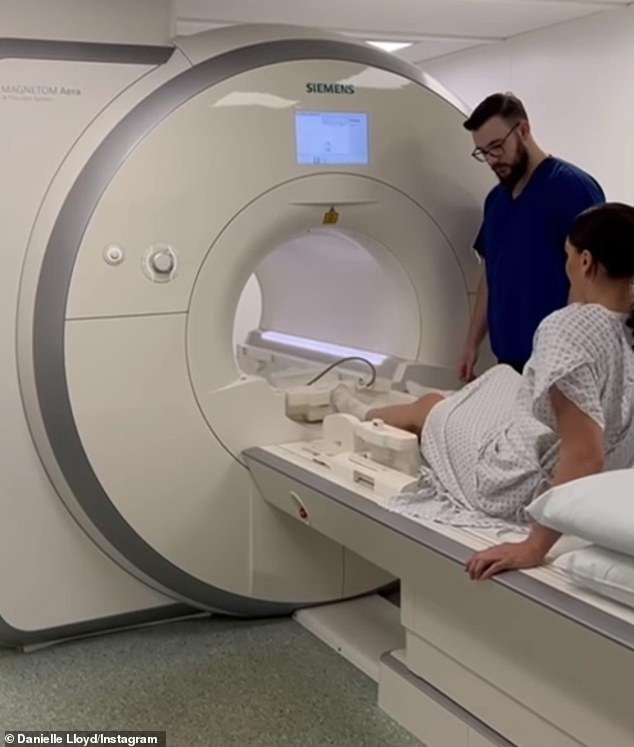 Danielle told her social media followers that she was having problems with her left knee and had undergone an MRI brain and body scan to check that 'everything is as it should be'